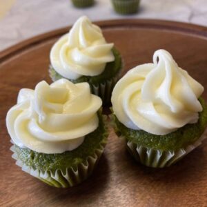 mini matcha cupcakes