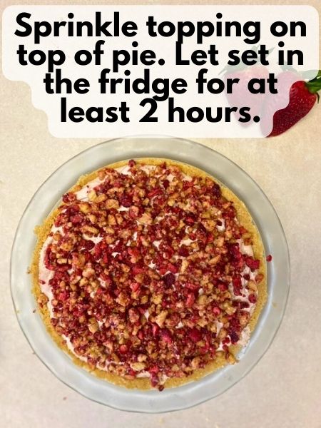 sprinkle topping on pie and let chill