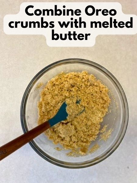 mix Oreo crumbs with melted butter