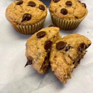 banana peanut butter chocolate chip muffins