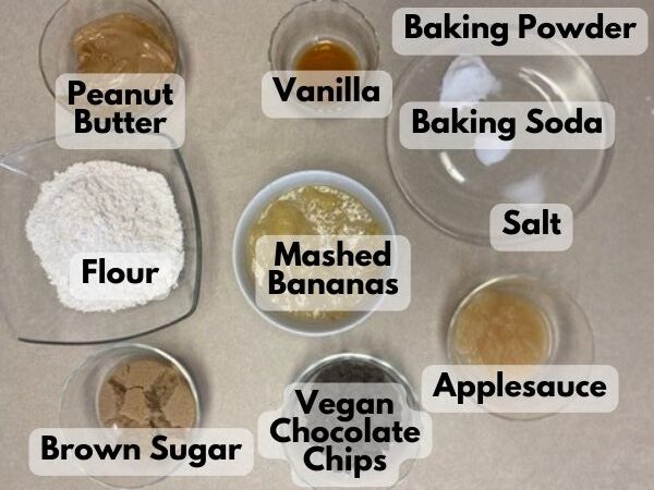 banana peanut butter chocolate chip muffins ingredients