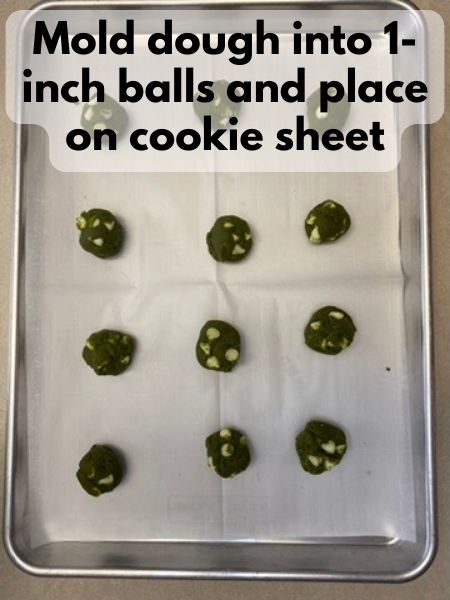 put dough in balls on cookie sheet