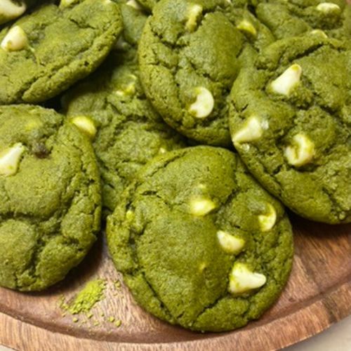 matcha cookies with white chocolate chips