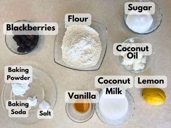 vegan blackberry lemon scones ingredients