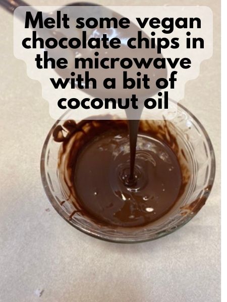 melt extra chocolate chips with coconut oil