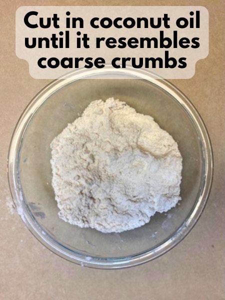 cut in coconut oil into dry ingredients