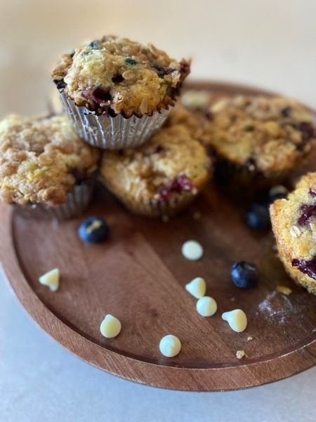 blueberry white chocolate muffins