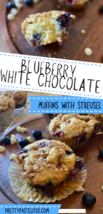 blueberry white chocolate chip muffins Pin