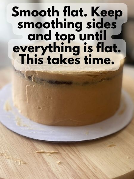 smooth frosting on sides and top until everything is flat