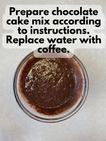 prepare chocolate cake mix