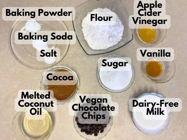 dairy-free chocolate chocolate chip muffins ingredients