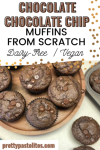 dairy-free chocolate chocolate chip muffins pin