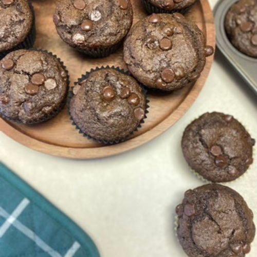 dairy-free chocolate chocolate chip muffins