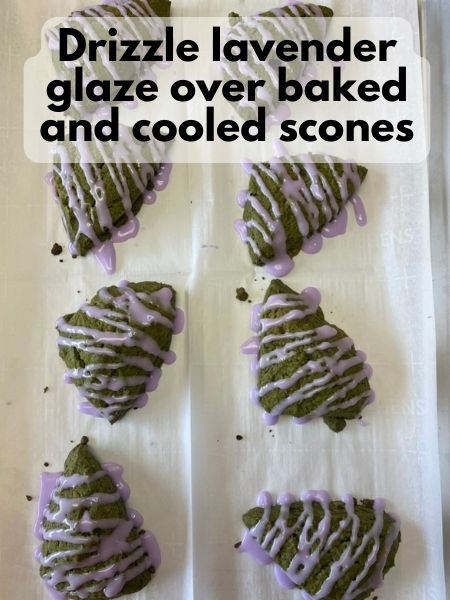 drizzle lavender glaze on scones