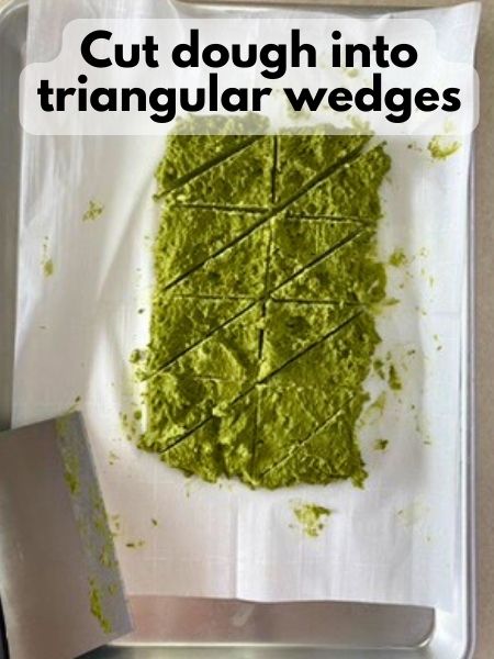 cut dough into triangular wedges