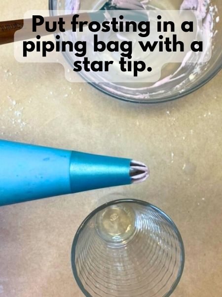 put frosting in piping bag with star tip