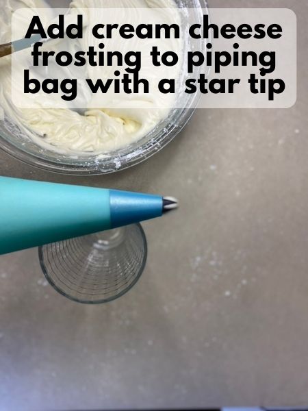 put frosting in piping bag with star tip