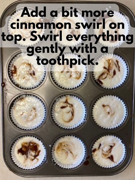 add a bit more cinnamon on top and swirl together