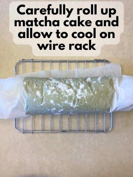 roll up cake and allow it to cool