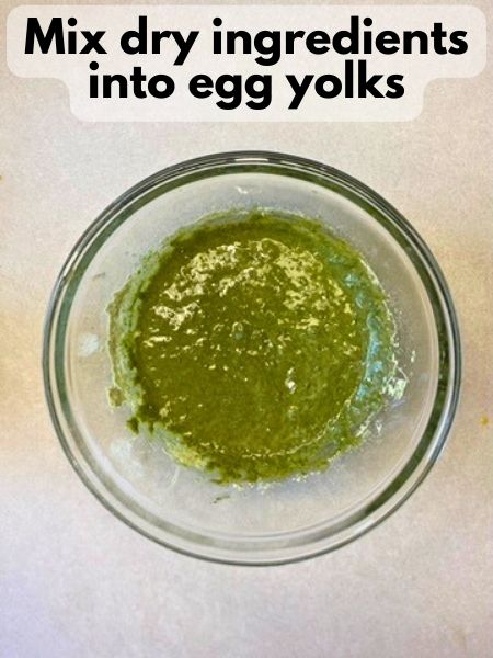 add dry ingredients to egg yolks