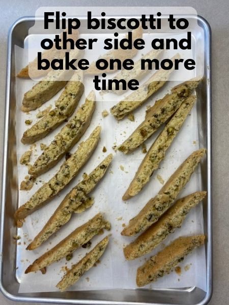 flip biscotti and bake one more time