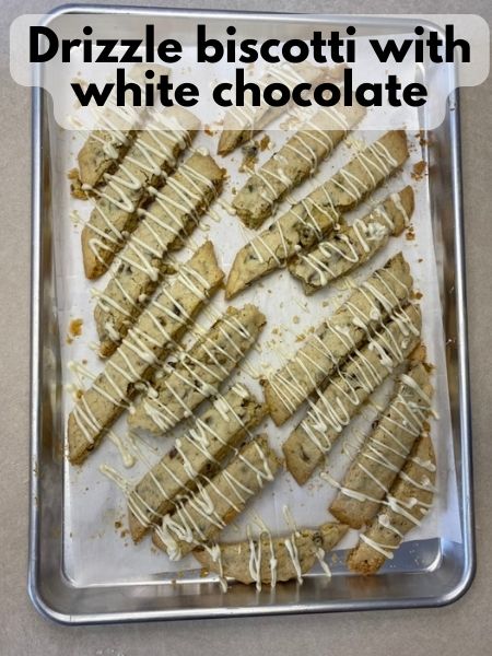 drizzle biscotti in white chocolate