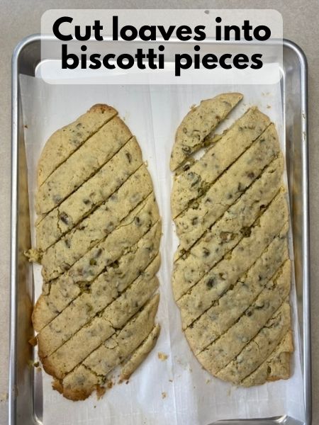 cut biscotti into slices