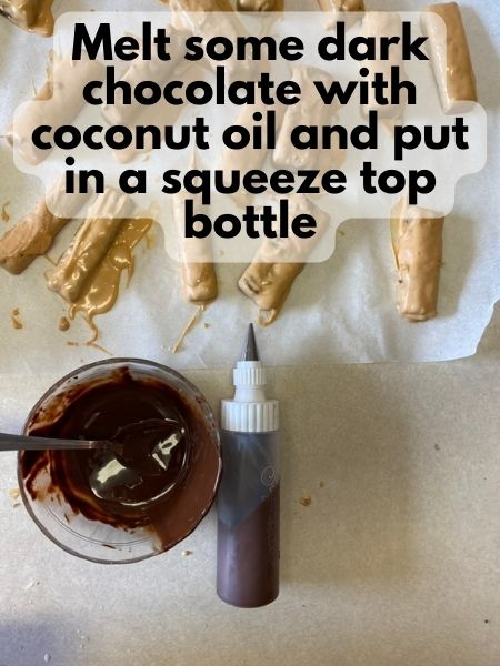 melt some dark chocolate and put in a squeeze top bottle