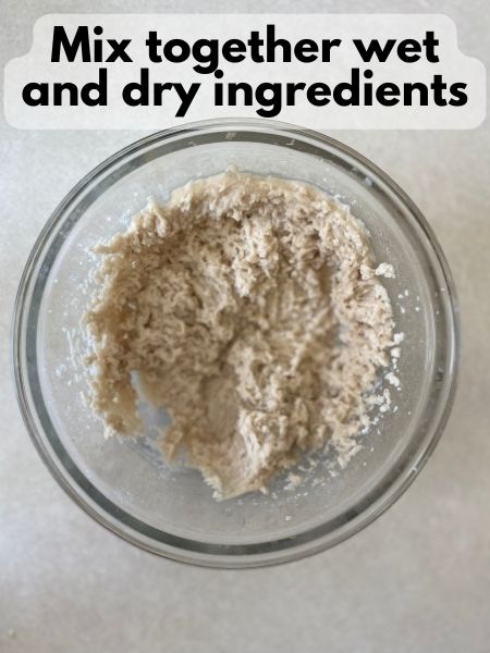 mix together wet and dry ingredients