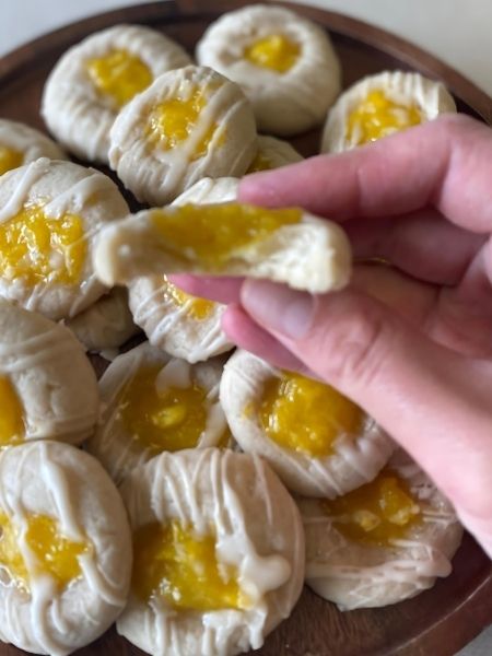 vegan mango thumbprint cookies