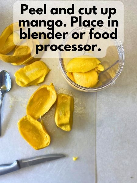 peel and cut mango