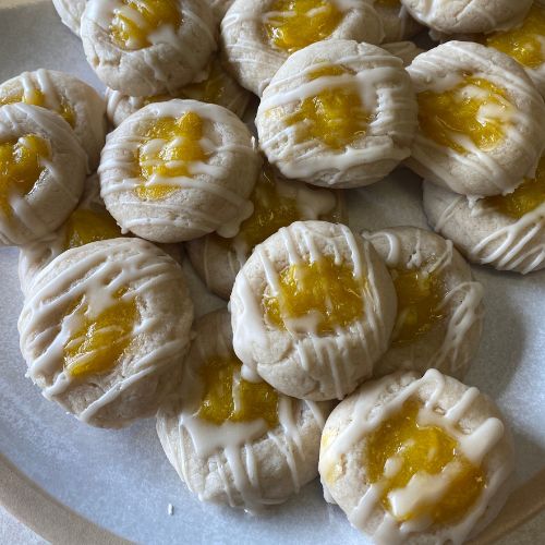 vegan mango thumbprint cookies