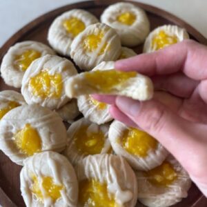 vegan mango thumbprint cookies