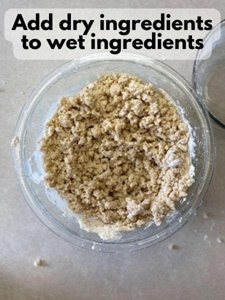 combine wet and dry ingredients