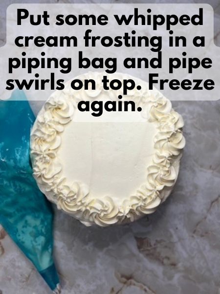 pipe swirls of whipped cream frosting on top