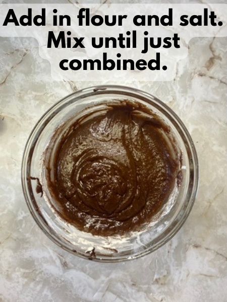 add dry ingredients to brownie batter