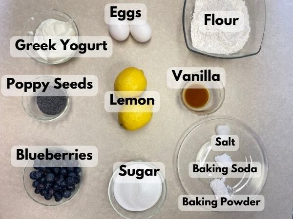 lemon blueberry bread ingredients