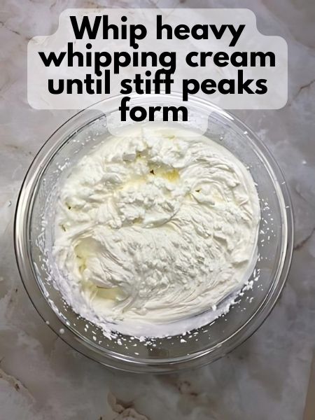 whip cream until stiff peaks form