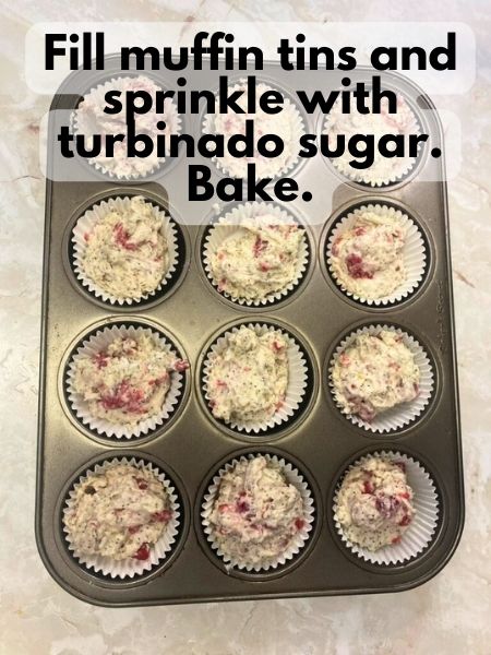 fill muffin tins and bake