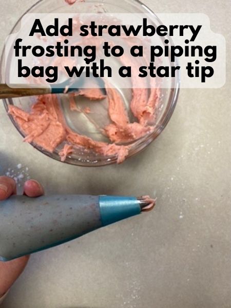 put frosting in piping bag with tip