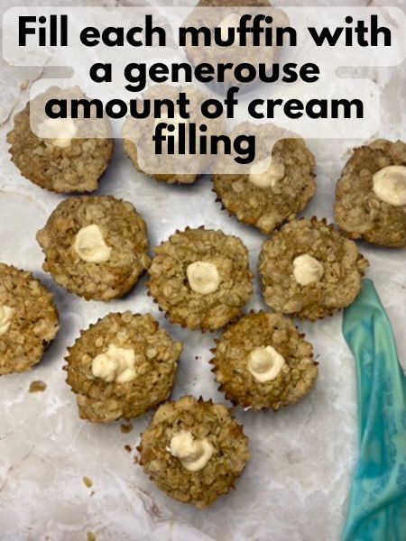 fill each muffin with cream