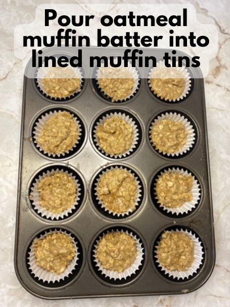 fill muffin tins with batter