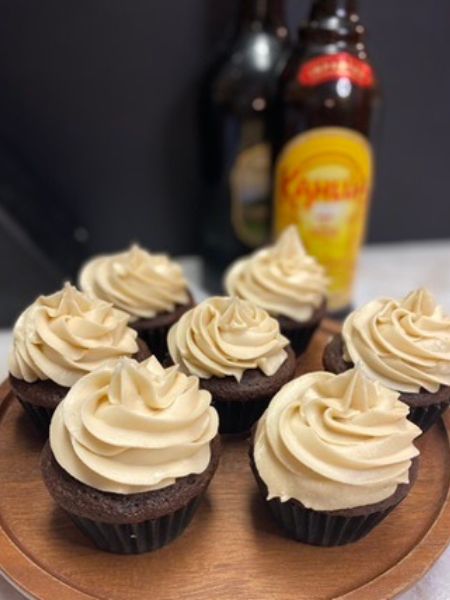 mudslide cupcakes with Kahlua ganache and Bailey's frosting