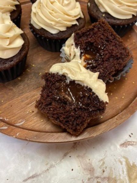 mudslide cupcakes with Kahlua ganache and Bailey's frosting