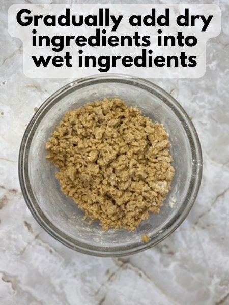 combine wet and dry ingredients