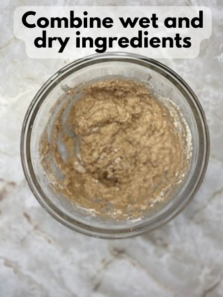 combine wet and dry ingredients