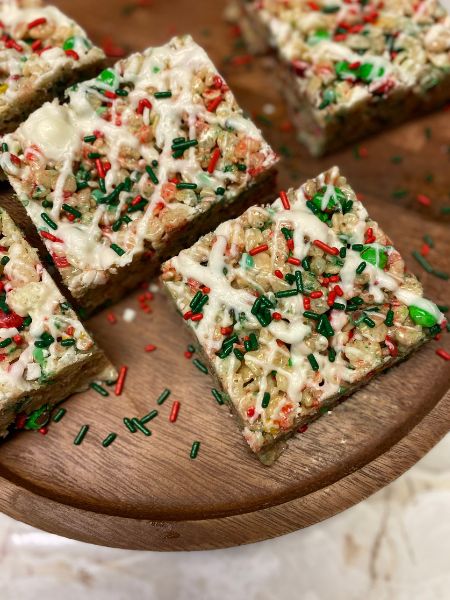 Christmas brown butter rice krispie treats