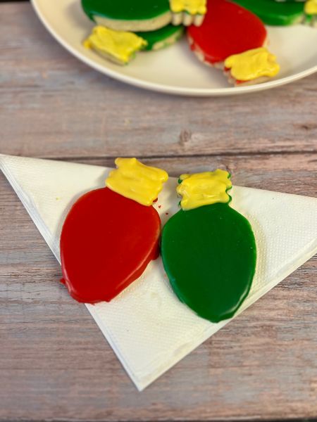 Christmas light cut out cookies