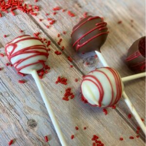 Christmas red velvet cake pops