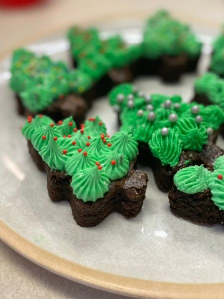 Christmas tree brownies